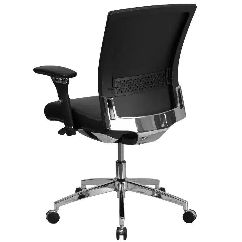 Sedia da ufficio ergonomica Emma e Oliver 24/7 con meccanismo di scorrimento sedile e supporto lombare regolabile, portata 136 kg