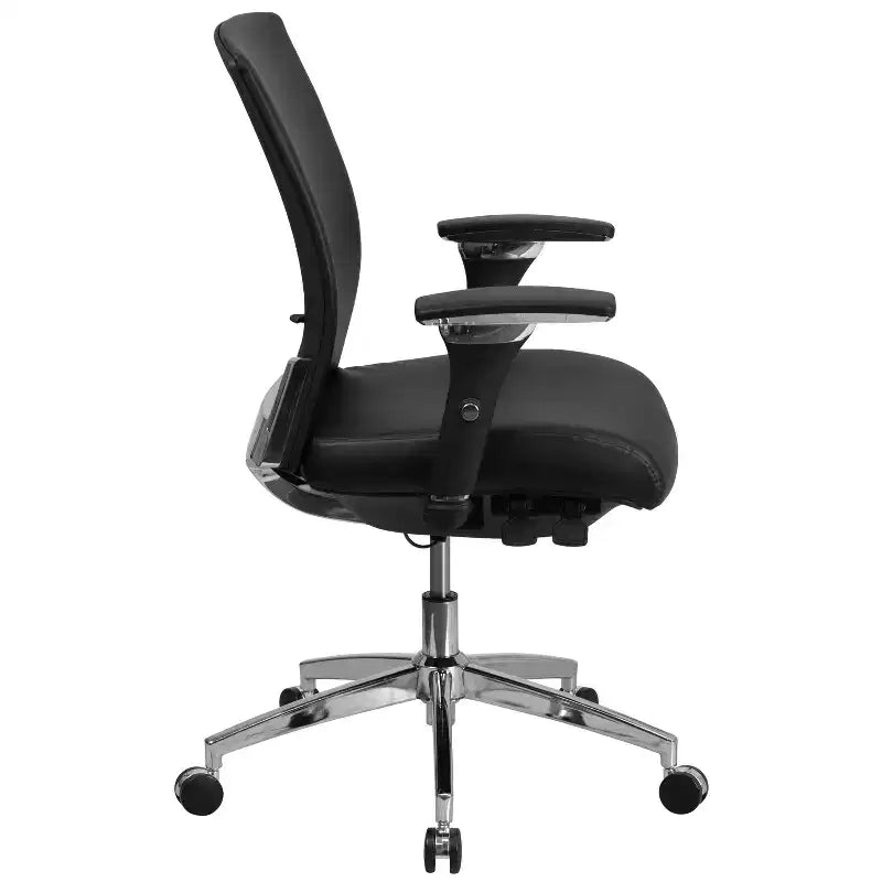 Sedia da ufficio ergonomica Emma e Oliver 24/7 con meccanismo di scorrimento sedile e supporto lombare regolabile, portata 136 kg