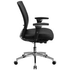 Sedia da ufficio ergonomica Emma e Oliver 24/7 con meccanismo di scorrimento sedile e supporto lombare regolabile, portata 136 kg