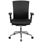 Sedia da ufficio ergonomica Emma e Oliver 24/7 con meccanismo di scorrimento sedile e supporto lombare regolabile, portata 136 kg