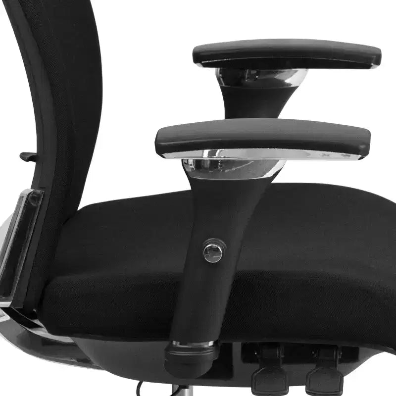 Sedia da ufficio ergonomica Emma e Oliver 24/7 con meccanismo di scorrimento sedile e supporto lombare regolabile, portata 136 kg