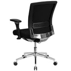 Sedia da ufficio ergonomica Emma e Oliver 24/7 con meccanismo di scorrimento sedile e supporto lombare regolabile, portata 136 kg
