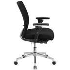 Sedia da ufficio ergonomica Emma e Oliver 24/7 con meccanismo di scorrimento sedile e supporto lombare regolabile, portata 136 kg