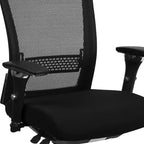 Sedia da ufficio ergonomica Emma e Oliver 24/7 con meccanismo di scorrimento sedile e supporto lombare regolabile, portata 136 kg