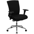 Sedia da ufficio ergonomica Emma e Oliver 24/7 con meccanismo di scorrimento sedile e supporto lombare regolabile, portata 136 kg