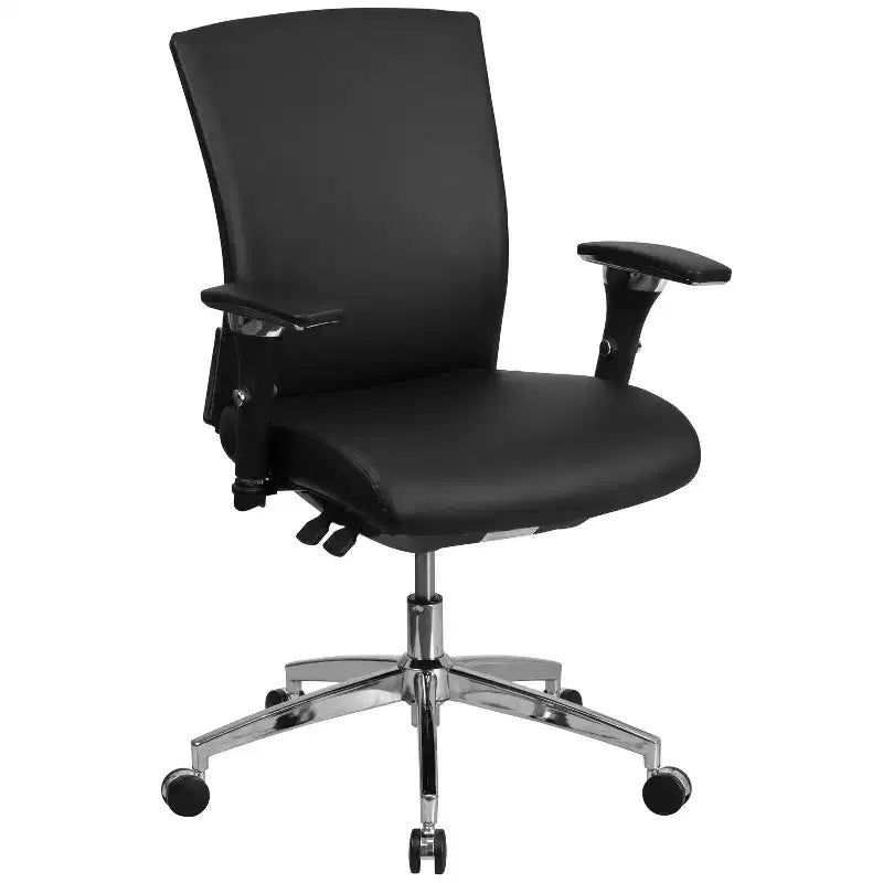 Sedia da ufficio ergonomica Emma e Oliver 24/7 con meccanismo di scorrimento sedile e supporto lombare regolabile, portata 136 kg