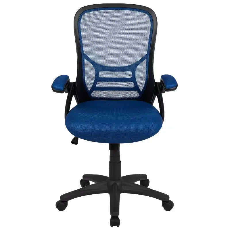 Sedia da ufficio ergonomica Emma and Oliver High Back Mesh con braccioli pieghevoli