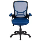 Sedia da ufficio ergonomica Emma and Oliver High Back Mesh con braccioli pieghevoli