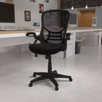 Sedia da ufficio ergonomica Emma and Oliver High Back Mesh con braccioli pieghevoli