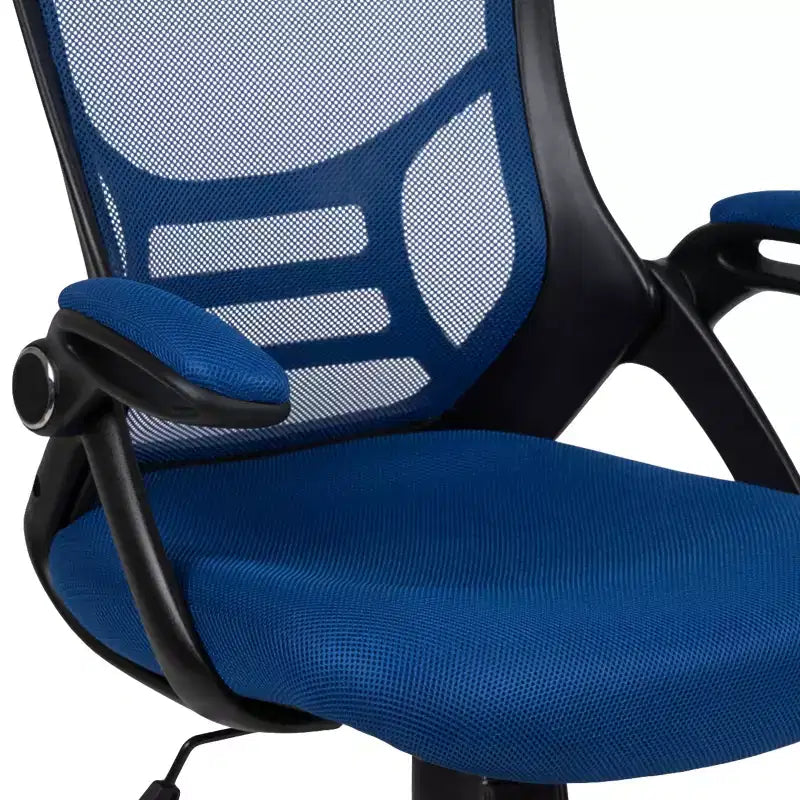 Sedia da ufficio ergonomica Emma and Oliver High Back Mesh con braccioli pieghevoli
