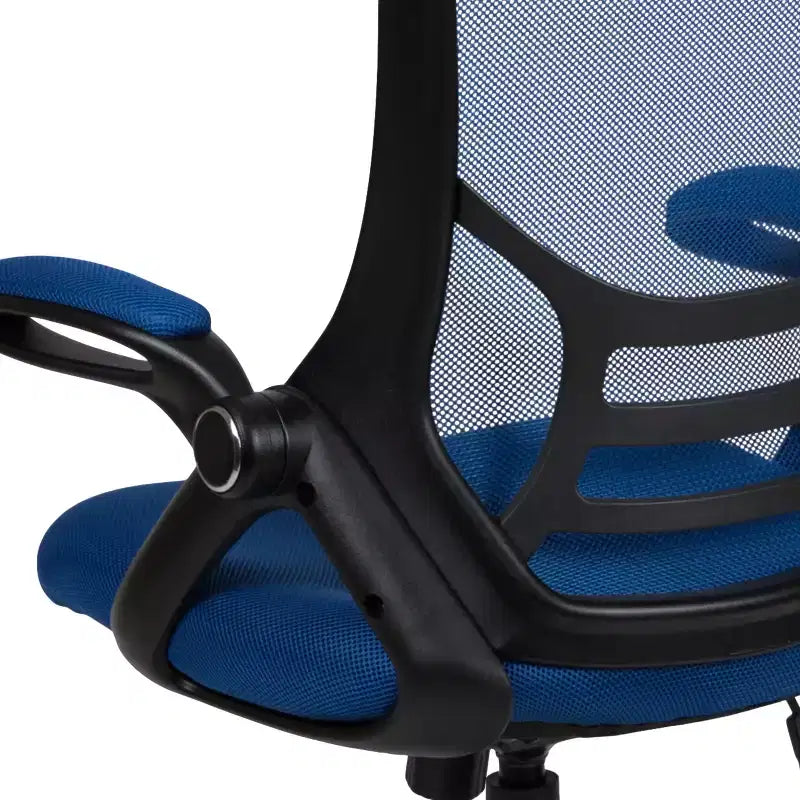 Sedia da ufficio ergonomica Emma and Oliver High Back Mesh con braccioli pieghevoli
