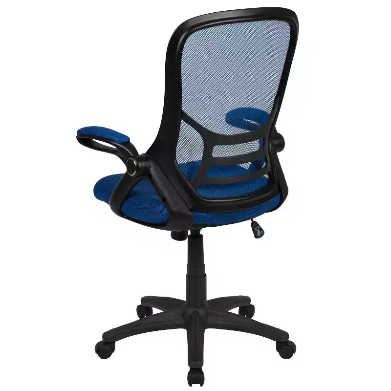 Sedia da ufficio ergonomica Emma and Oliver High Back Mesh con braccioli pieghevoli