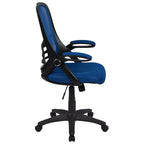Sedia da ufficio ergonomica Emma and Oliver High Back Mesh con braccioli pieghevoli
