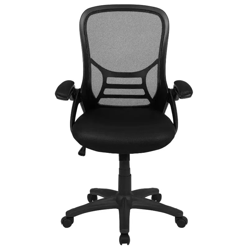 Sedia da ufficio ergonomica Emma and Oliver High Back Mesh con braccioli pieghevoli