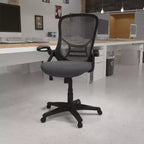 Sedia da ufficio ergonomica Emma and Oliver High Back Mesh con braccioli pieghevoli
