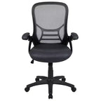 Sedia da ufficio ergonomica Emma and Oliver High Back Mesh con braccioli pieghevoli
