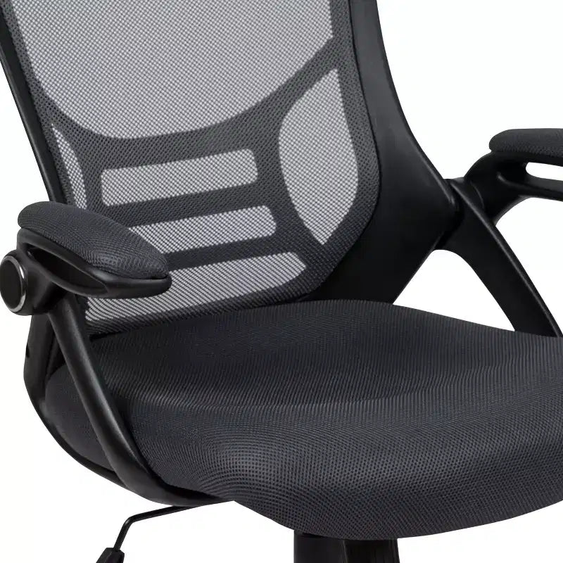 Sedia da ufficio ergonomica Emma and Oliver High Back Mesh con braccioli pieghevoli