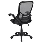 Sedia da ufficio ergonomica Emma and Oliver High Back Mesh con braccioli pieghevoli