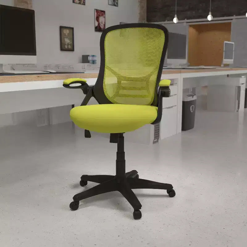 Sedia da ufficio ergonomica Emma and Oliver High Back Mesh con braccioli pieghevoli