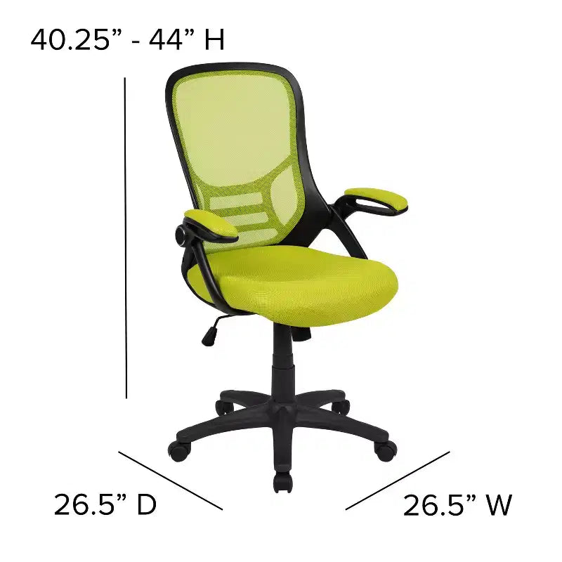 Sedia da ufficio ergonomica Emma and Oliver High Back Mesh con braccioli pieghevoli