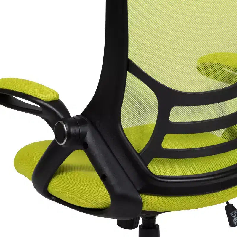 Sedia da ufficio ergonomica Emma and Oliver High Back Mesh con braccioli pieghevoli