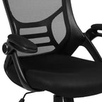 Sedia da ufficio ergonomica Emma and Oliver High Back Mesh con braccioli pieghevoli