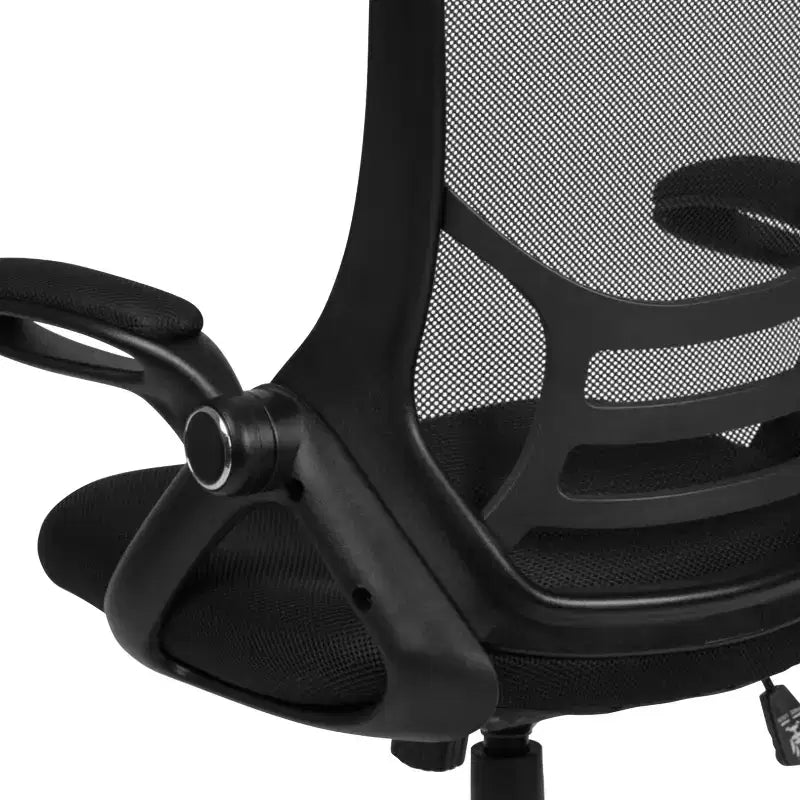 Sedia da ufficio ergonomica Emma and Oliver High Back Mesh con braccioli pieghevoli