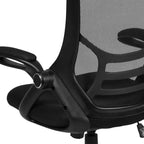 Sedia da ufficio ergonomica Emma and Oliver High Back Mesh con braccioli pieghevoli