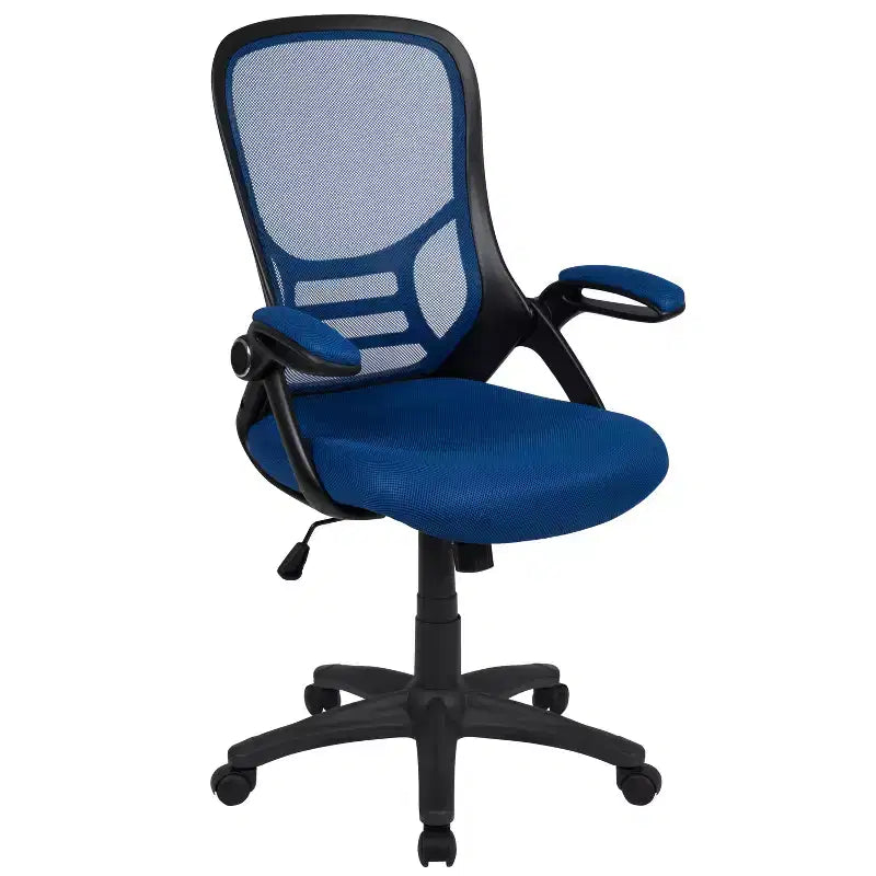 Sedia da ufficio ergonomica Emma and Oliver High Back Mesh con braccioli pieghevoli