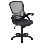 Sedia da ufficio ergonomica Emma and Oliver High Back Mesh con braccioli pieghevoli