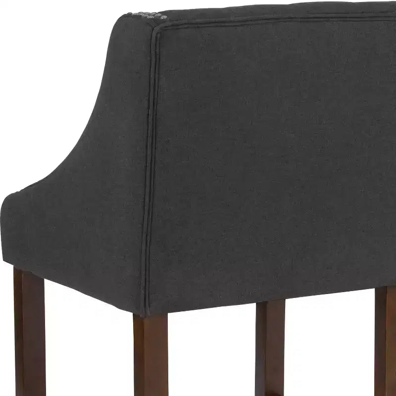Sgabello da bancone di transizione tufted in noce 24H Emma e Oliver