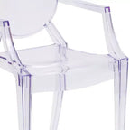 Sedia Emma e Oliver Oval Back Ghost con braccioli in Cristallo Trasparente