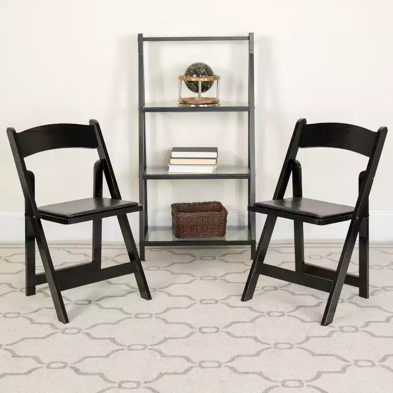 Sedia pieghevole in legno con seduta imbottita in vinile Emma and Oliver 2 Pack per eventi di matrimoni e feste