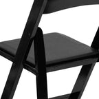 Sedia pieghevole in legno con seduta imbottita in vinile Emma and Oliver 2 Pack per eventi di matrimoni e feste