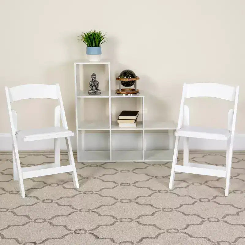 Sedia pieghevole in legno con seduta imbottita in vinile Emma and Oliver 2 Pack per eventi di matrimoni e feste