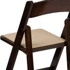 Sedia pieghevole in legno con seduta imbottita in vinile Emma and Oliver 2 Pack per eventi di matrimoni e feste