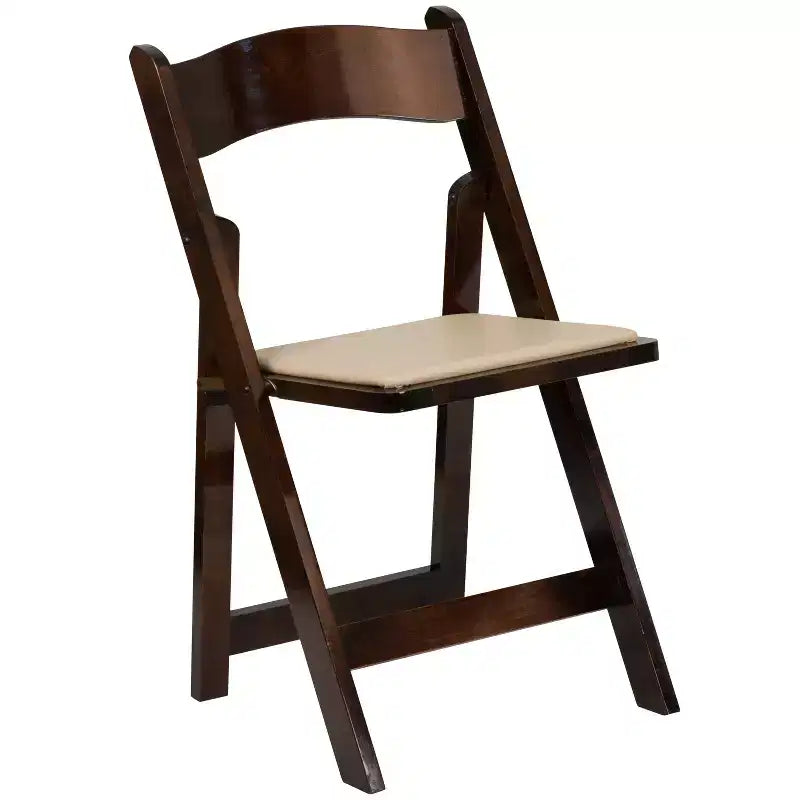 Sedia pieghevole in legno con seduta imbottita in vinile Emma and Oliver 2 Pack per eventi di matrimoni e feste