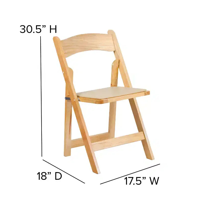 Sedia pieghevole in legno con seduta imbottita in vinile Emma and Oliver 2 Pack per eventi di matrimoni e feste