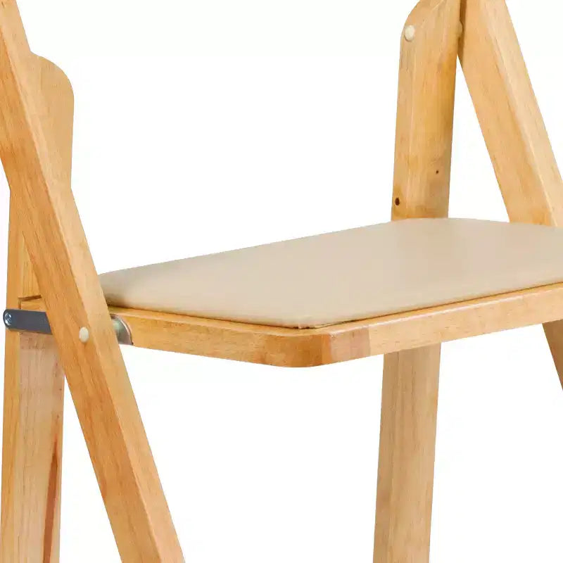 Sedia pieghevole in legno con seduta imbottita in vinile Emma and Oliver 2 Pack per eventi di matrimoni e feste