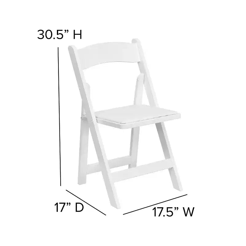 Sedia pieghevole in legno con seduta imbottita in vinile Emma and Oliver 2 Pack per eventi di matrimoni e feste