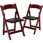 Sedia pieghevole in legno con seduta imbottita in vinile Emma and Oliver 2 Pack per eventi di matrimoni e feste