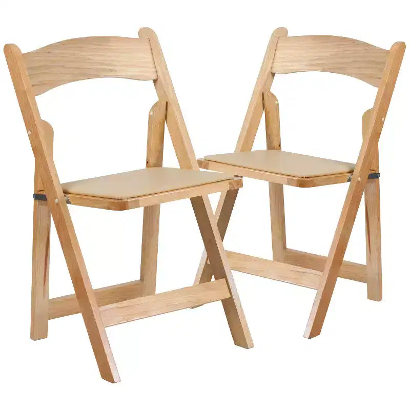 Sedia pieghevole in legno con seduta imbottita in vinile Emma and Oliver 2 Pack per eventi di matrimoni e feste