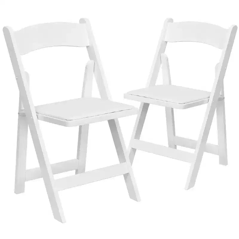 Sedia pieghevole in legno con seduta imbottita in vinile Emma and Oliver 2 Pack per eventi di matrimoni e feste