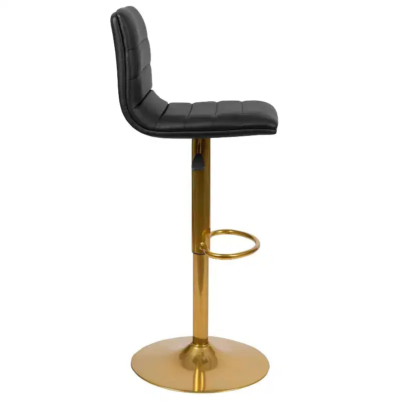 Sgabelli da bar moderni Flash Furniture con schienale trapuntato orizzontalmente, altezza regolabile, set da 2