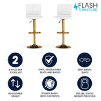 Sgabelli da bar moderni Flash Furniture con schienale trapuntato orizzontalmente, altezza regolabile, set da 2