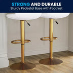 Sgabelli da bar moderni Flash Furniture con schienale trapuntato orizzontalmente, altezza regolabile, set da 2