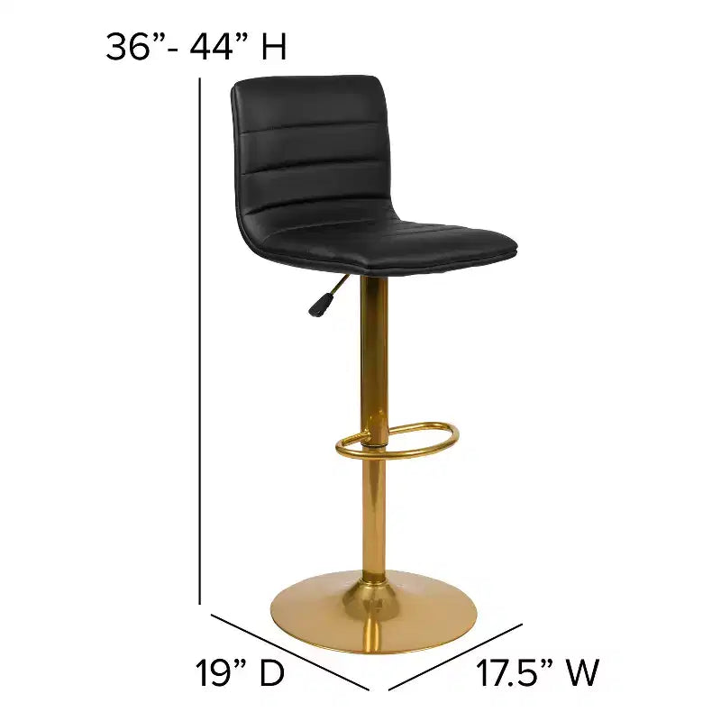 Sgabelli da bar moderni Flash Furniture con schienale trapuntato orizzontalmente, altezza regolabile, set da 2