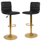 Sgabelli da bar moderni Flash Furniture con schienale trapuntato orizzontalmente, altezza regolabile, set da 2