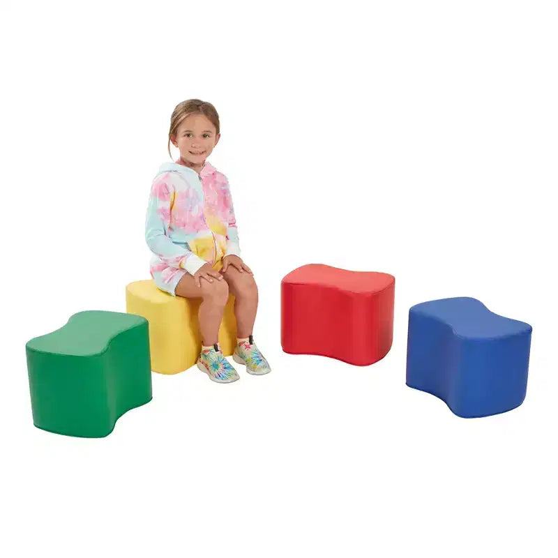 Set di sgabelli modulari SoftZone per bambini, 4 pezzi