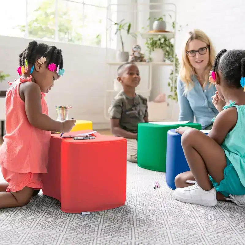 Set di sgabelli modulari SoftZone per bambini, 4 pezzi